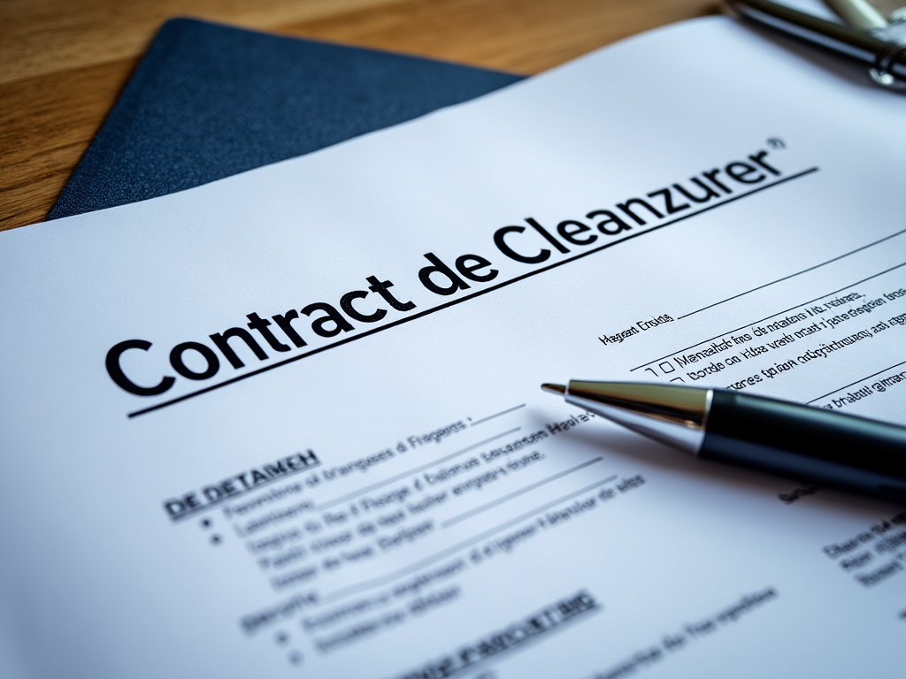 Contrat de nettoyage professionnel avec devis détaillé