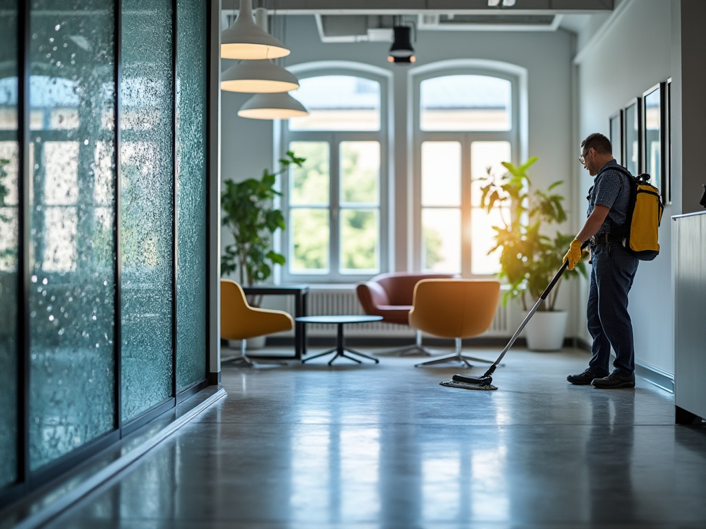 Bureaux modernes avec vitres propres