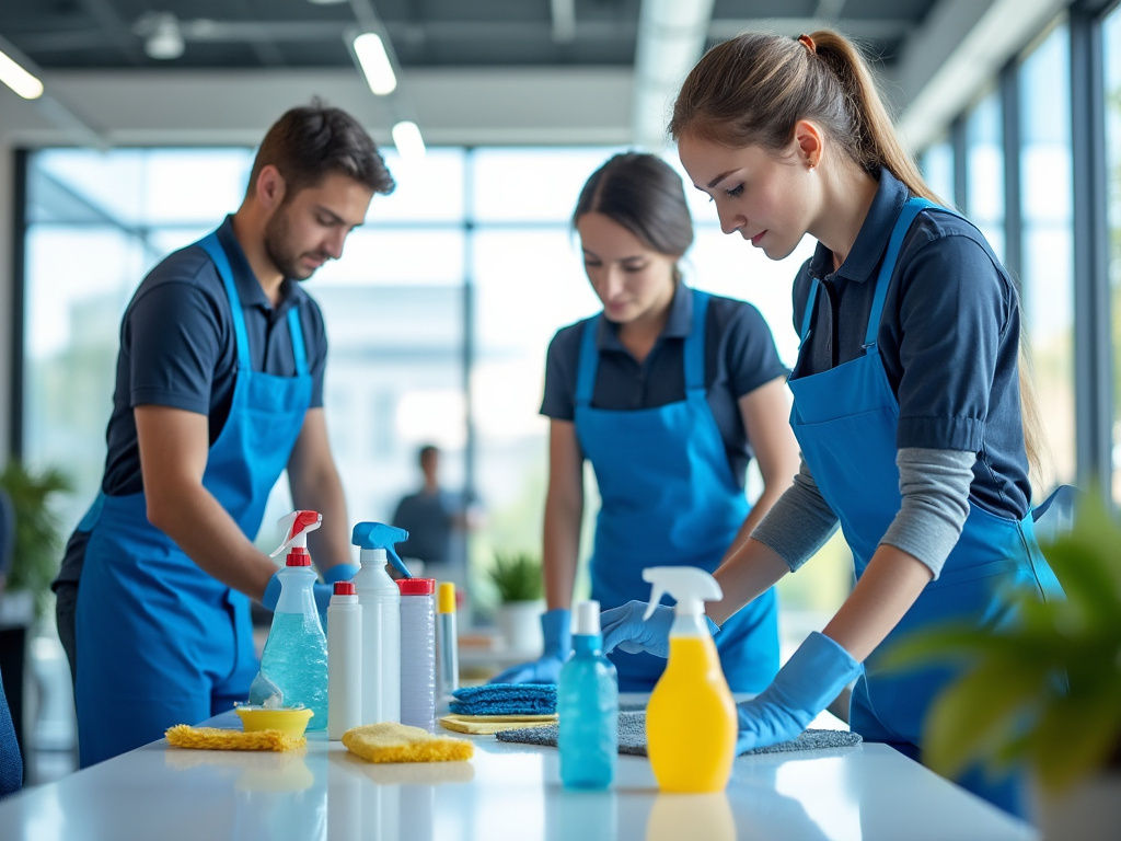 Préparation des consommables et produits pour nettoyage professionnel
