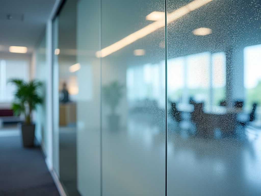 Surface vitrée propre de bureaux professionnels