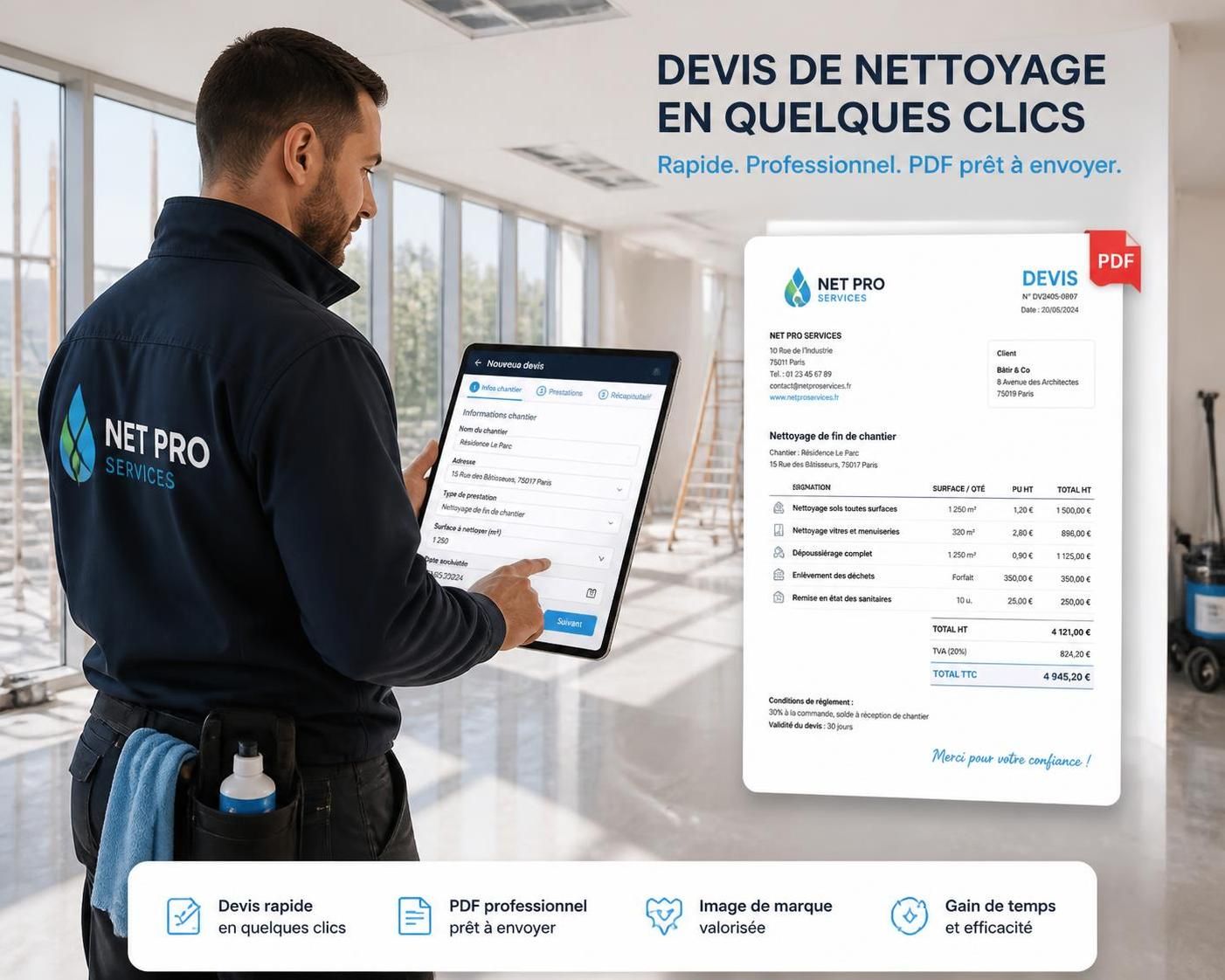 découvrez un exemple de devis de nettoyage fin de chantier au format pdf pour simplifier vos démarches et organiser efficacement vos travaux.