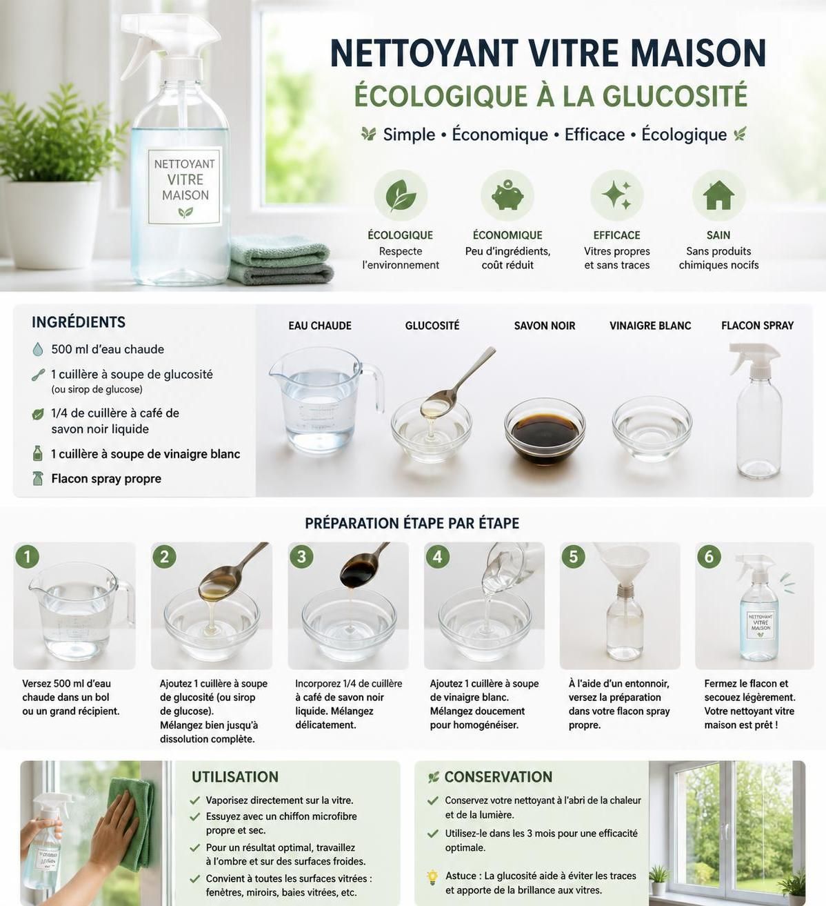 découvrez une recette maison simple et naturelle pour un produit vitre professionnel, efficace et respectueux de l'environnement.