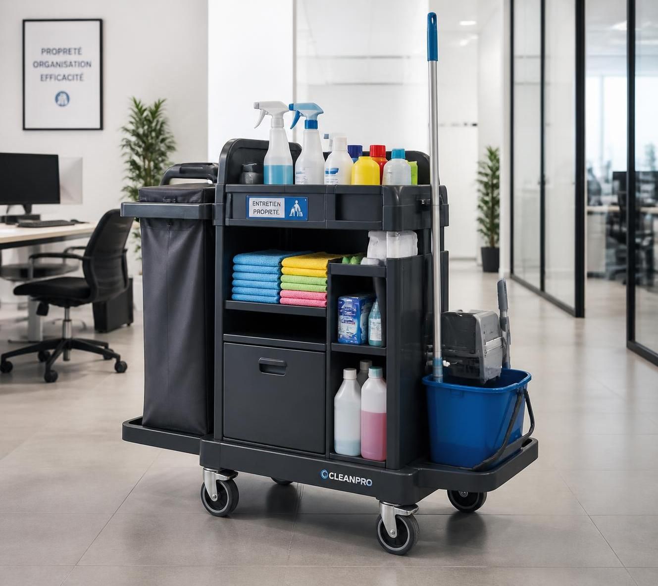 découvrez tout ce qu'il faut savoir sur le chariot de nettoyage professionnel pour optimiser l'entretien et l'organisation de vos espaces de travail efficacement.