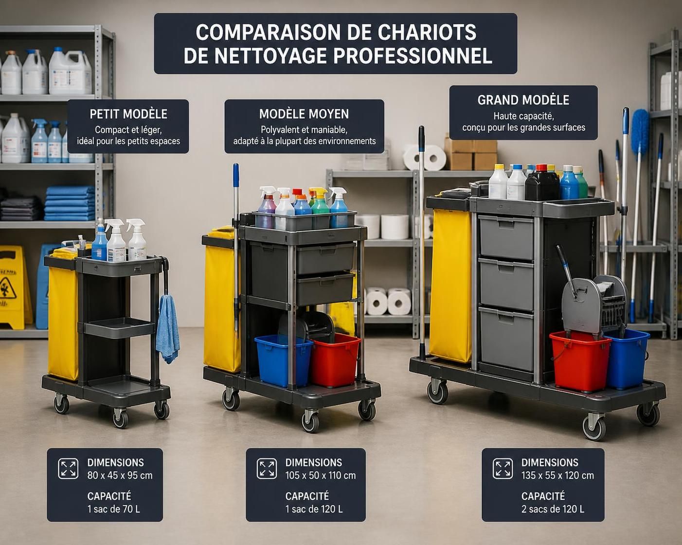 découvrez tout ce qu'il faut savoir sur le chariot de nettoyage professionnel et apprenez à optimiser efficacement vos espaces de travail pour un environnement propre et organisé.